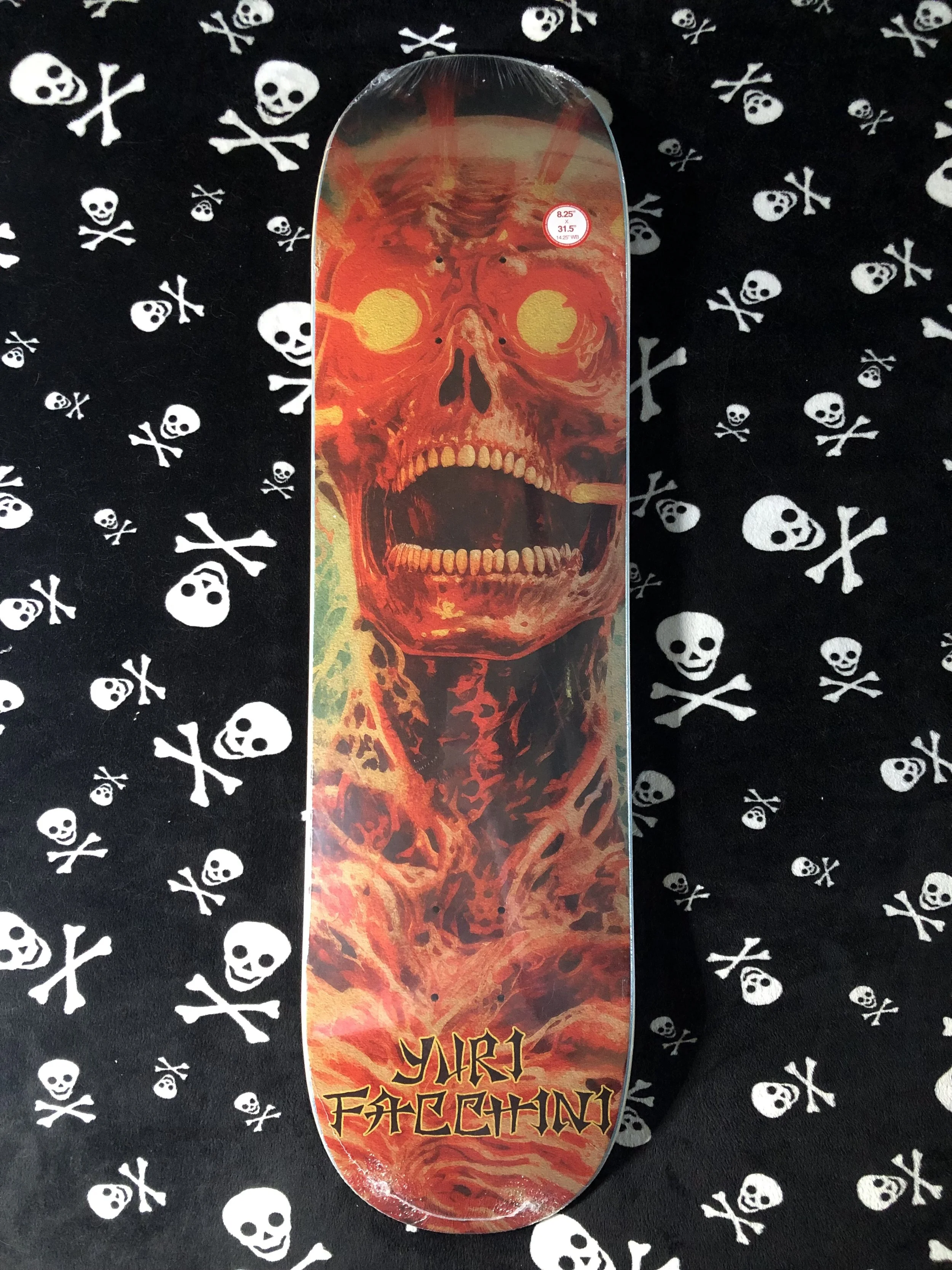 DEATHWISH~ YF SKULL SKATEBOARD DECK — DEATHGEAR PRODUCTS SKATE SHOP